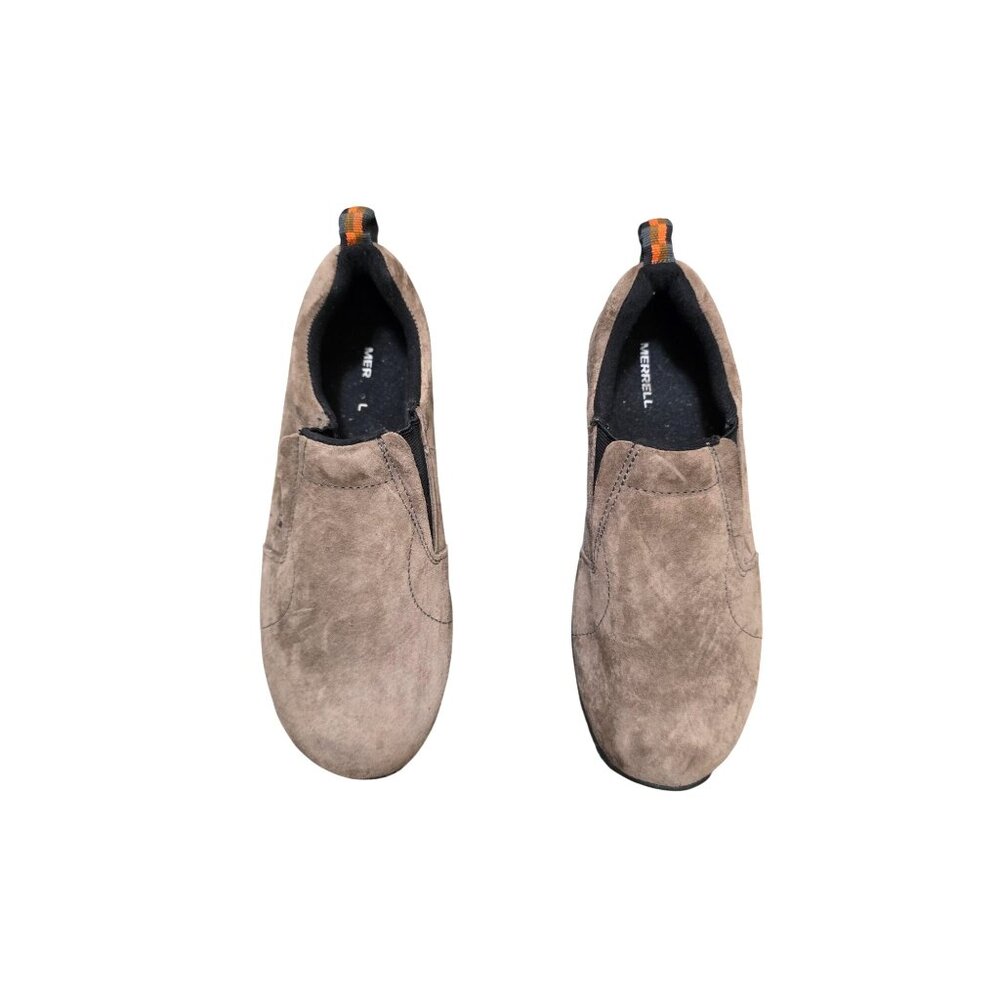 Merrell Brown Suede Slip-On Kids Hiking Shoes Orange Accents Size 5‎